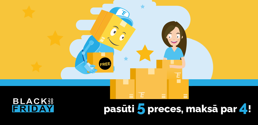 Melnās piektdienas 2020 piedāvājums - pasūti 5 preces, bet maksā par 4!